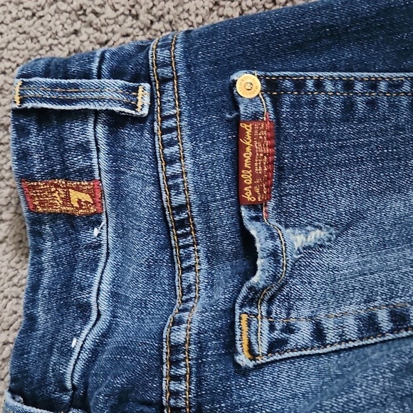 7 For All Man Kind  Blue Distressed Jeans - Picture 7 of 8